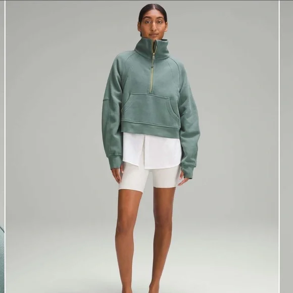 lululemon athletica Sage Green Half-Zip Funnel Sweatshirt - Picture 3 of 14
